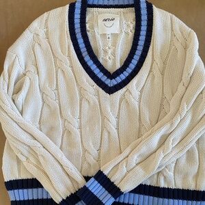AERIE COTTON CABLE KNIT SWEATER